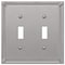 Amerelle Wall Plate, Number of Gangs: 2 gang Metal, Brushed Nickel Finish, Gray 74TTBN - alternate 3